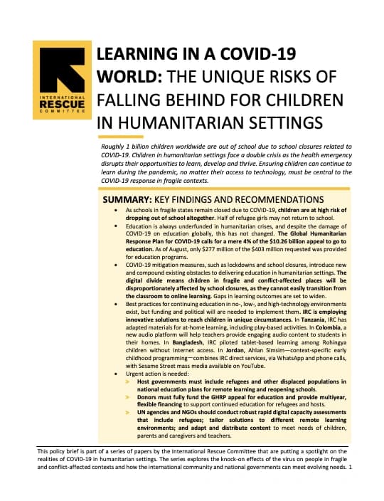 Learning in a COVID-19 World: The Unique Risks of Falling Behind 